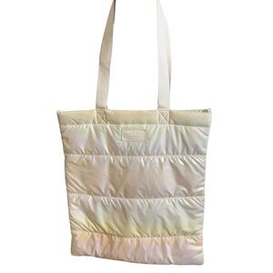 Bath & Body Works Iridescent Pearl White Puffer Tote